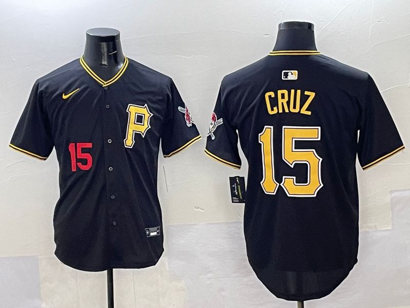 Men Pittsburgh Pirates #15 Cruz Black Game 2025 Nike MLB Jersey style 3->pittsburgh pirates->MLB Jersey